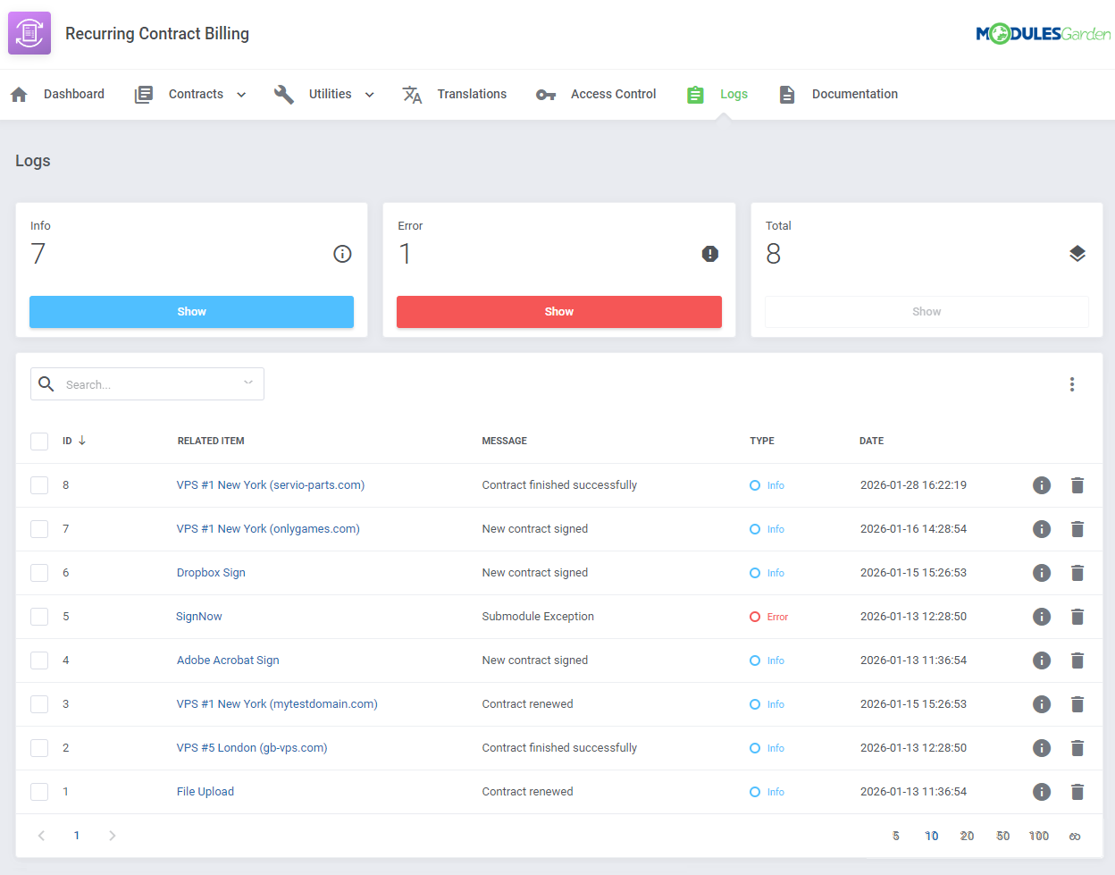 Recurring Contract Billing For WHMCS: Module Screenshot 23