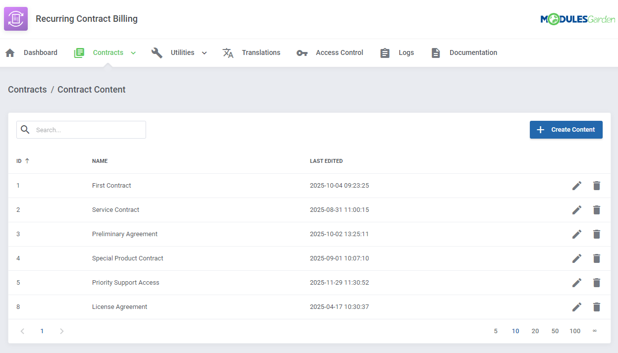 Recurring Contract Billing For WHMCS: Module Screenshot 9