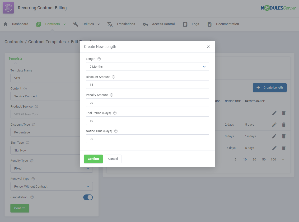 Recurring Contract Billing For WHMCS: Module Screenshot 13