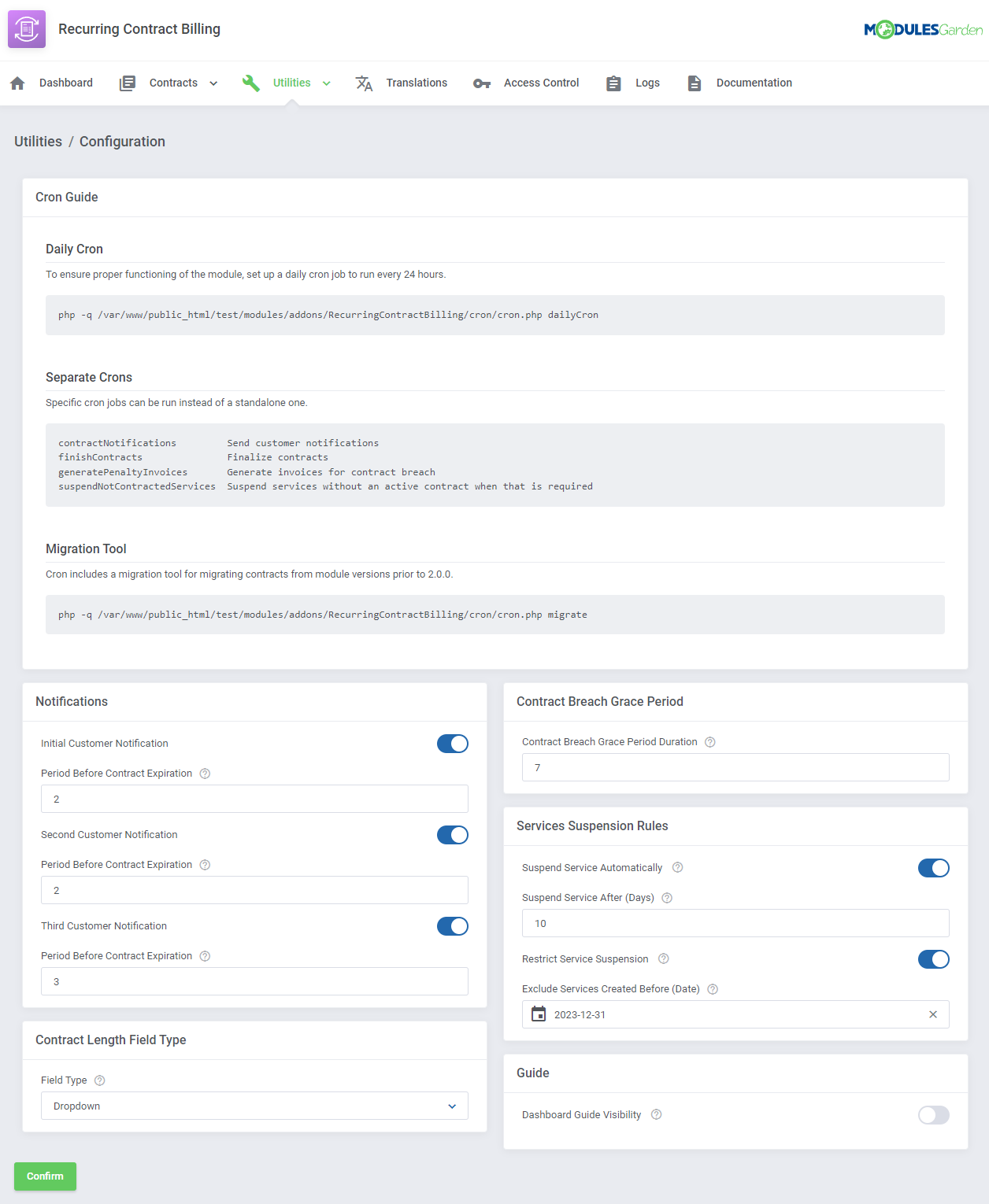 Recurring Contract Billing For WHMCS: Module Screenshot 14