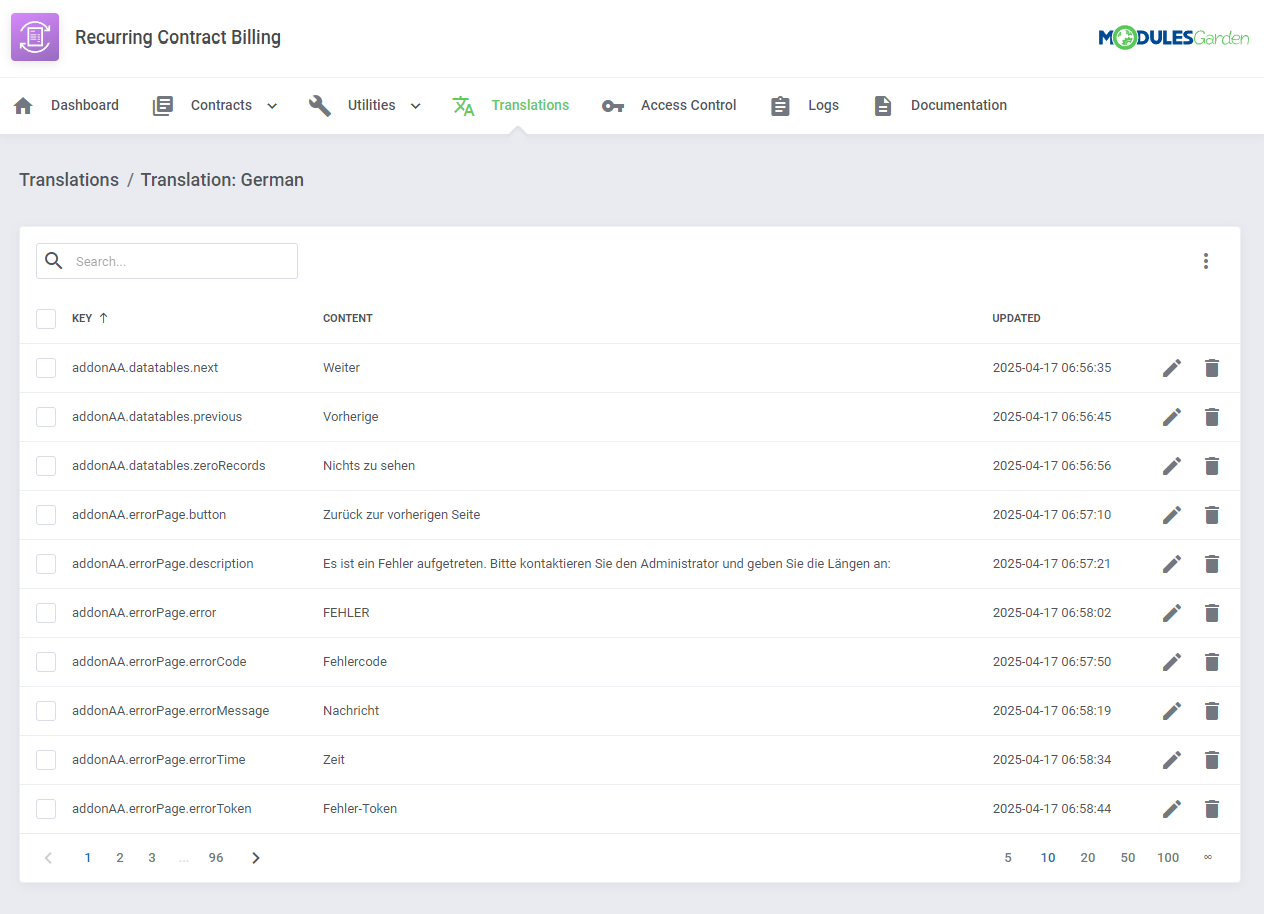Recurring Contract Billing For WHMCS: Module Screenshot 18