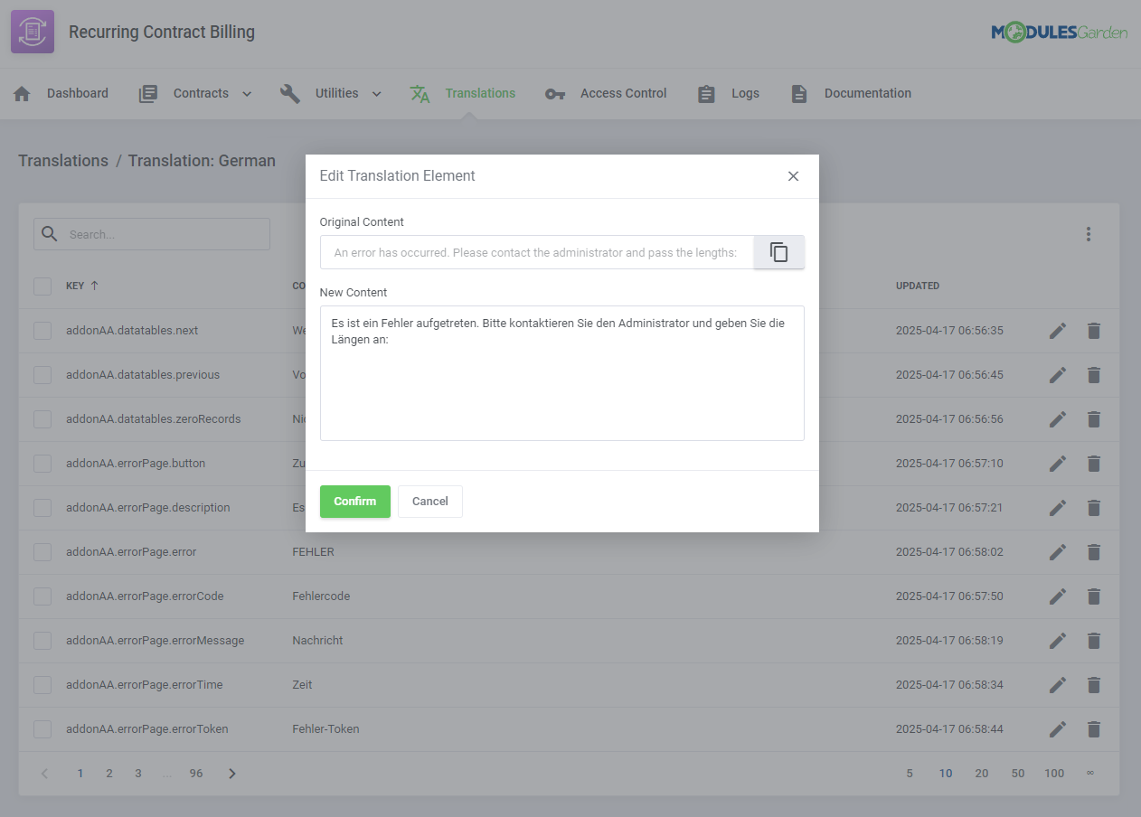 Recurring Contract Billing For WHMCS: Module Screenshot 19