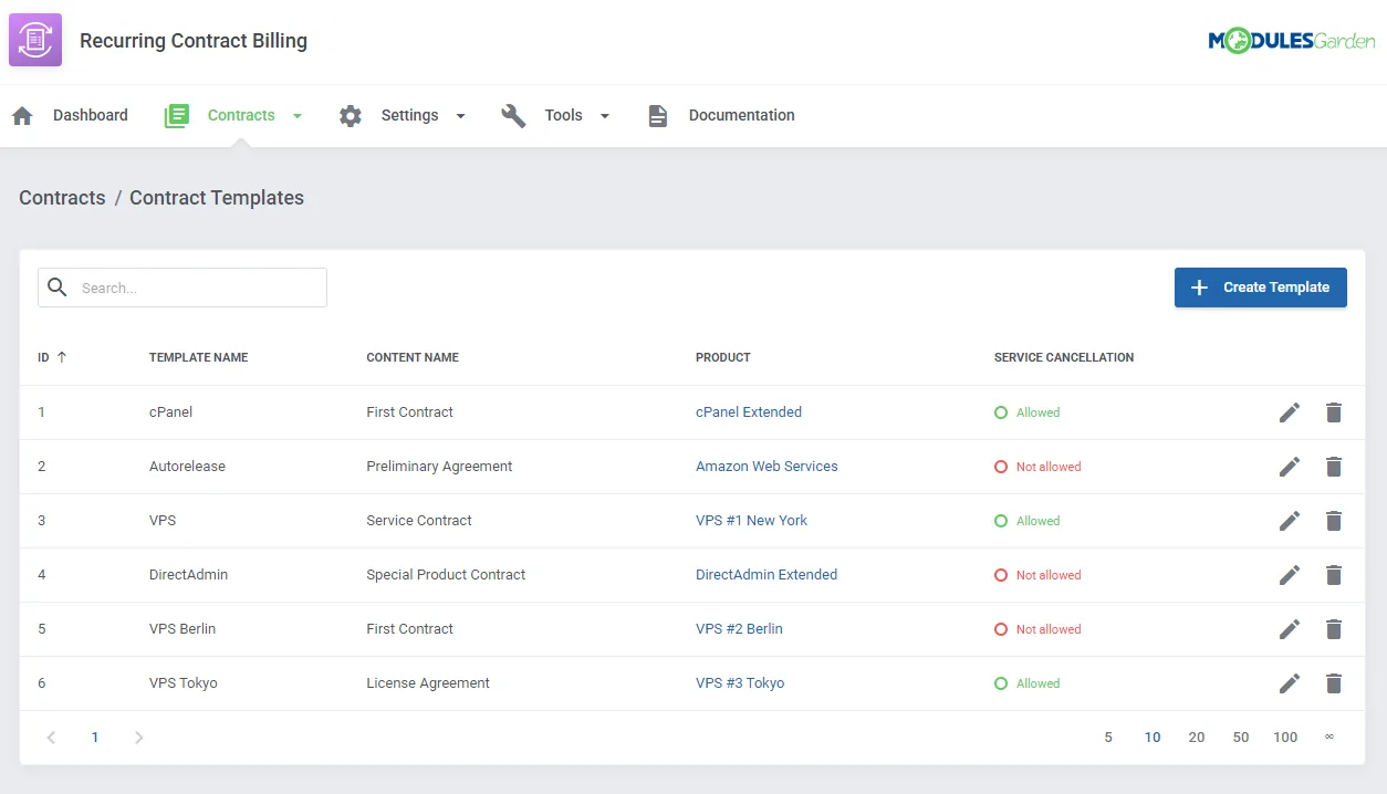 Recurring Contract Billing For WHMCS: Module Screenshot 11