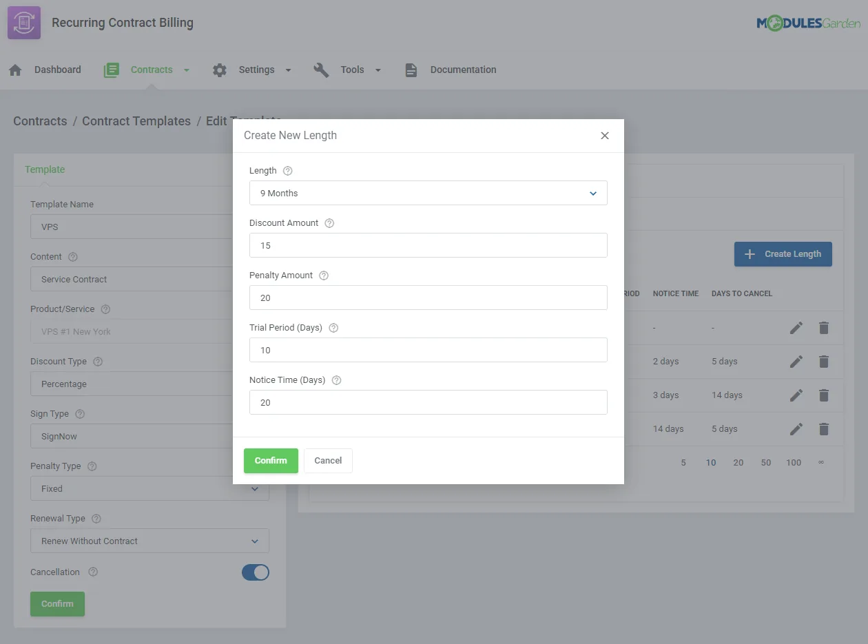 Recurring Contract Billing For WHMCS: Module Screenshot 13