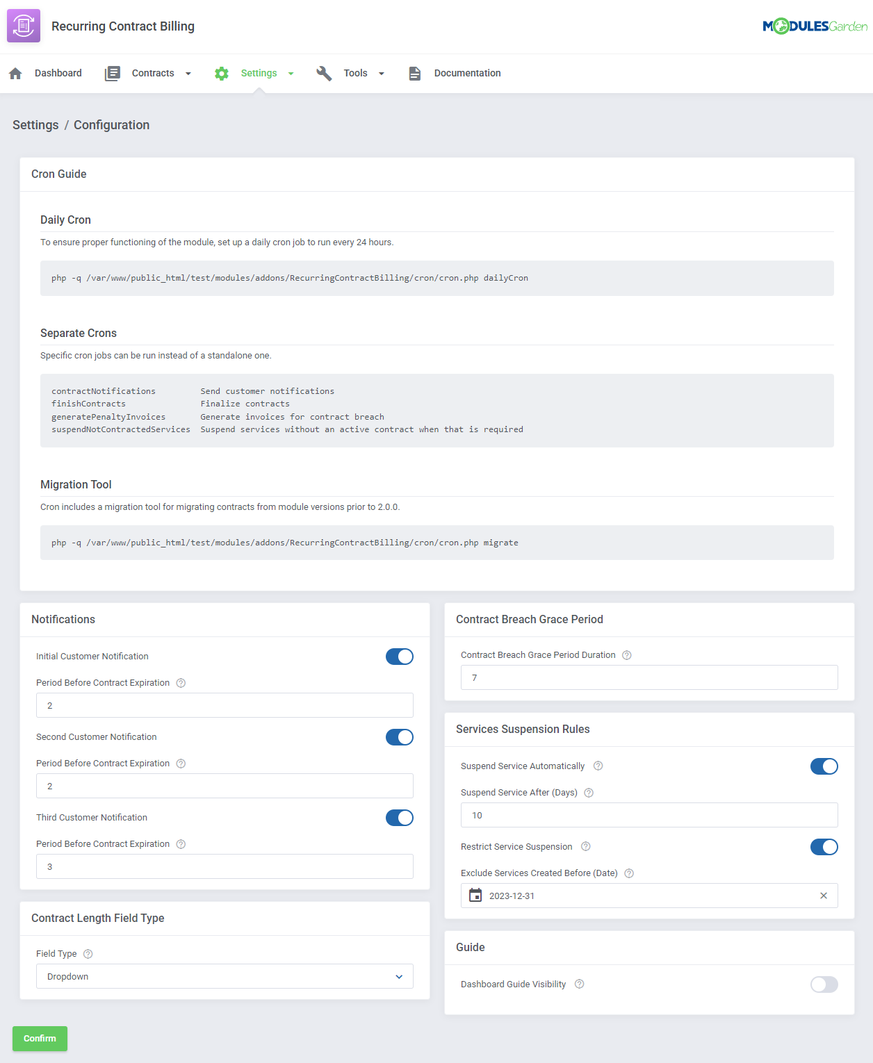 Recurring Contract Billing For WHMCS: Module Screenshot 14