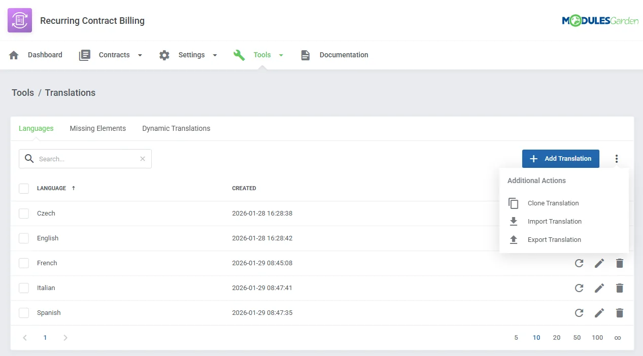 Recurring Contract Billing For WHMCS: Module Screenshot 17