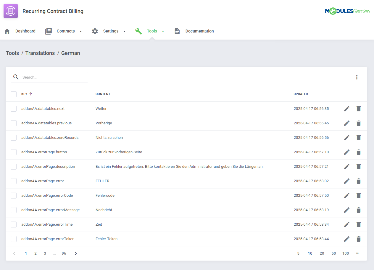 Recurring Contract Billing For WHMCS: Module Screenshot 18