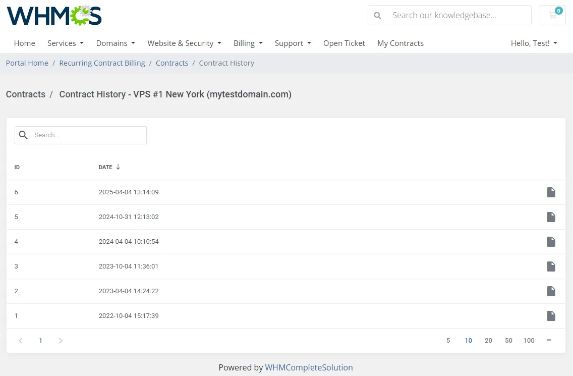 Recurring Contract Billing For WHMCS: Module Screenshot 5