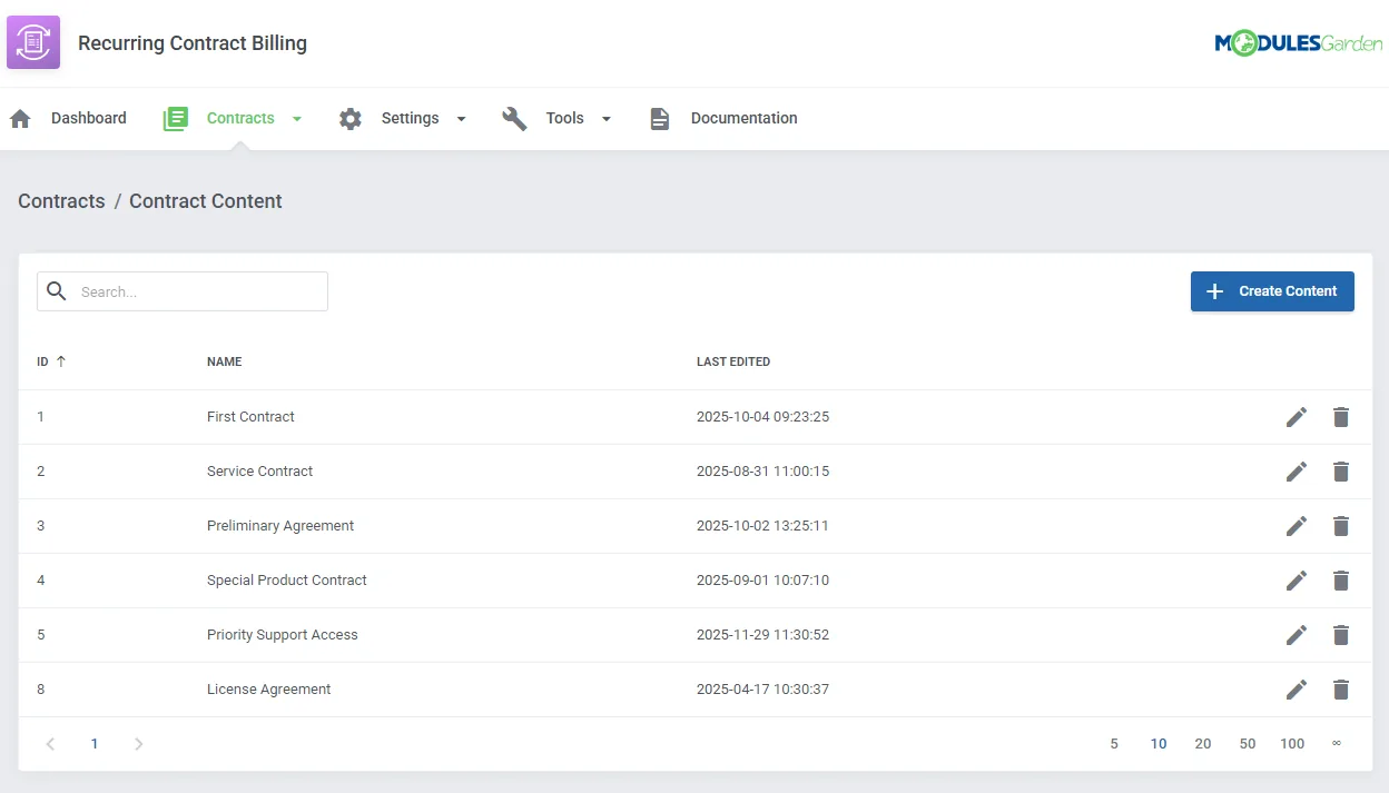 Recurring Contract Billing For WHMCS: Module Screenshot 9