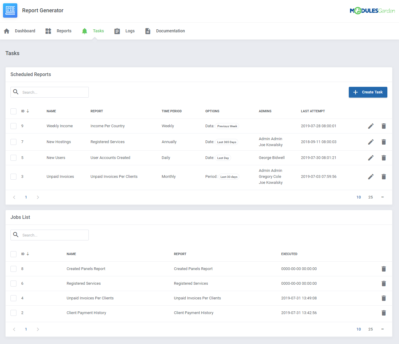Report Generator For WHMCS ModulesGarden