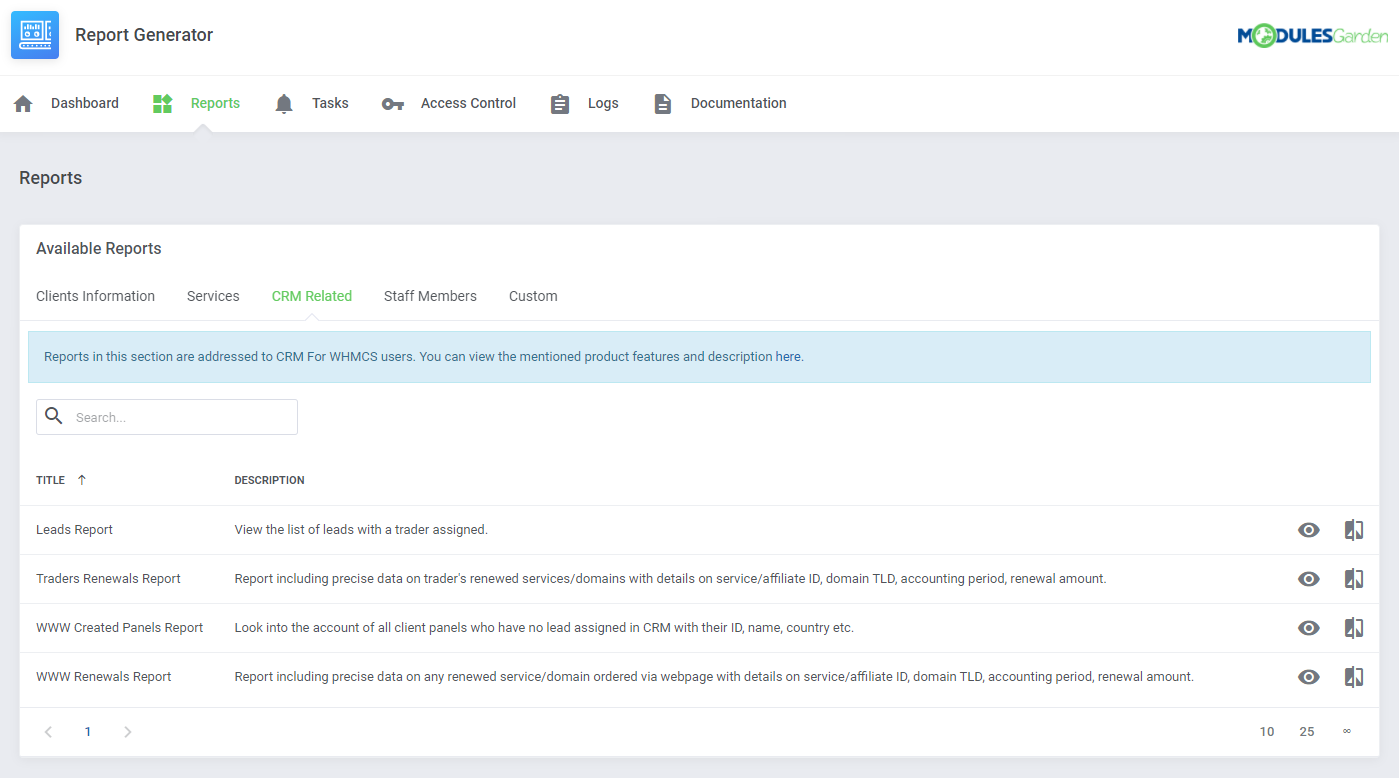 Report Generator For WHMCS: Module Screenshot 6