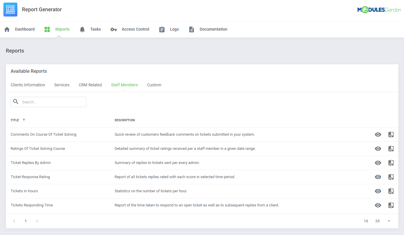Report Generator For WHMCS: Module Screenshot 7
