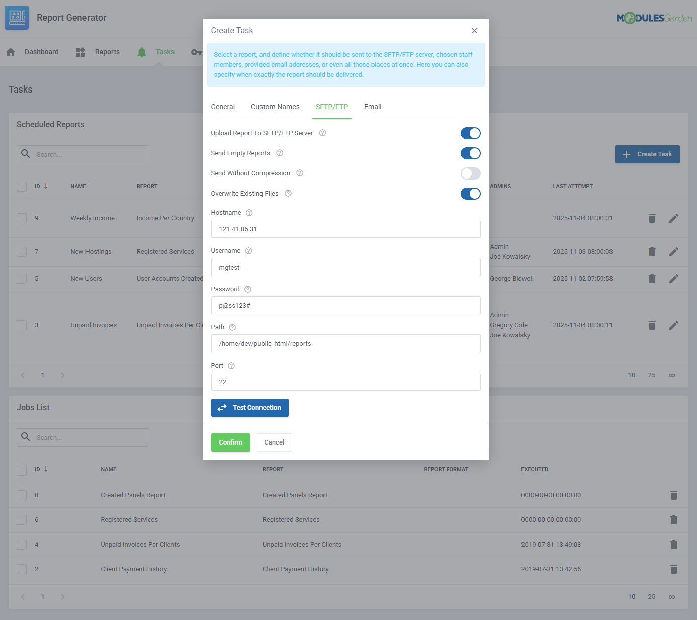 Report Generator For WHMCS: Module Screenshot 21