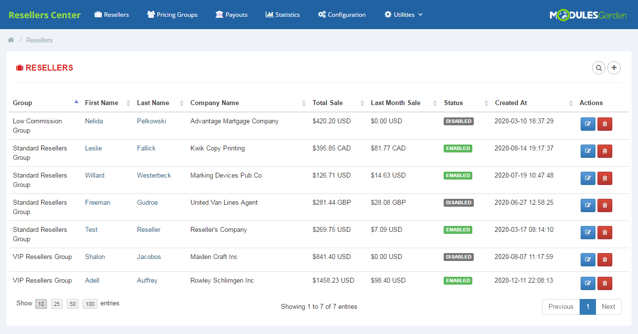 Resellers Center For WHMCS: Module Screenshot 1