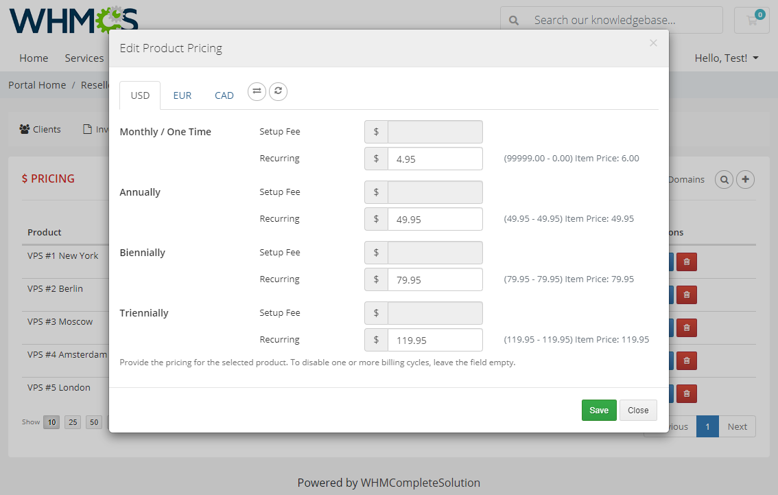 Resellers Center For WHMCS: Module Screenshot 27