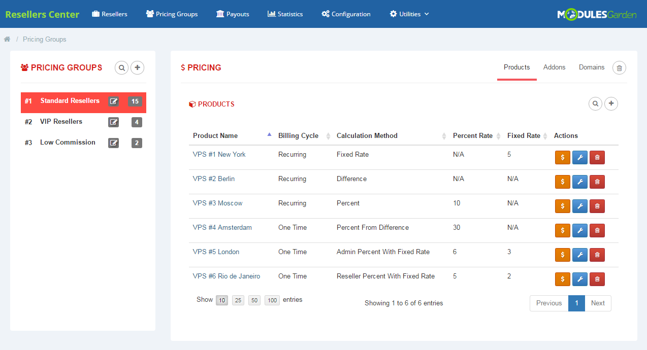 Resellers Center For WHMCS: Module Screenshot 6