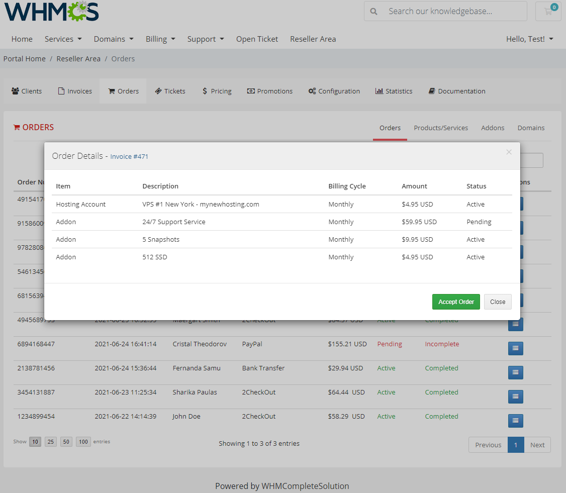 Resellers Center For WHMCS: Module Screenshot 23