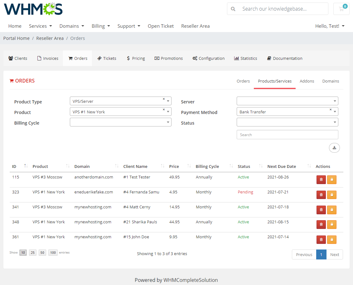 Resellers Center For WHMCS: Module Screenshot 24