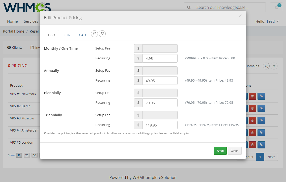 Resellers Center For WHMCS: Module Screenshot 28