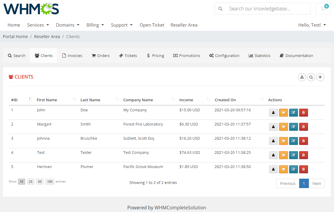 Resellers Center For WHMCS: Module Screenshot 17