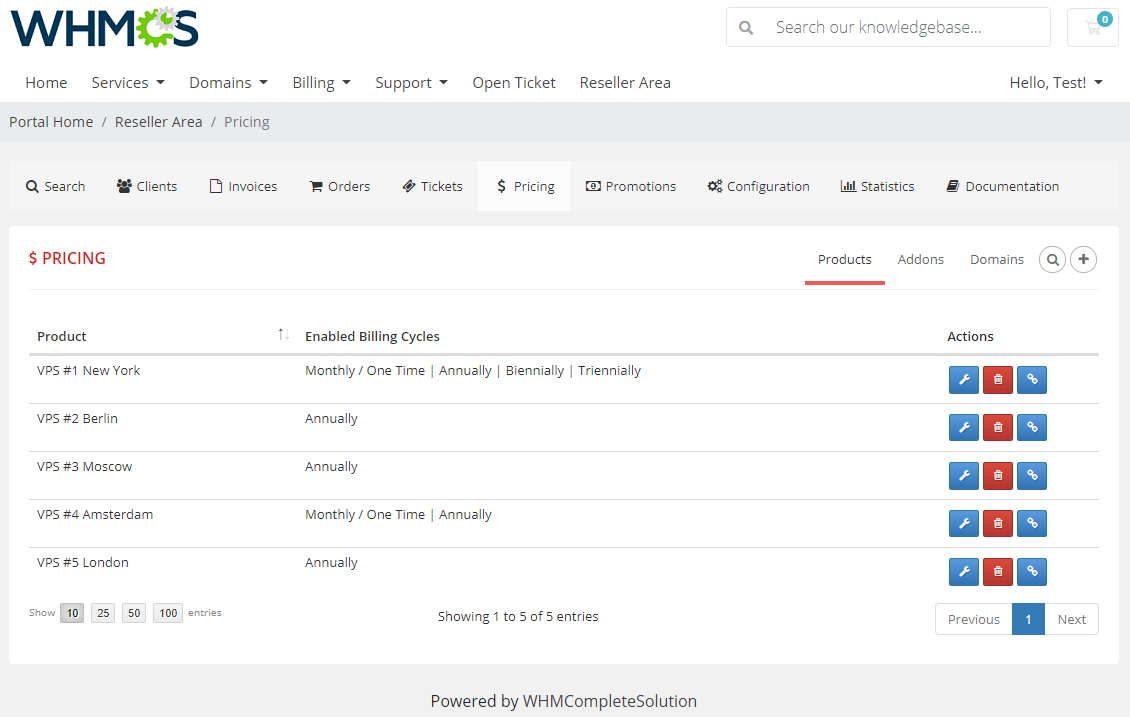 Resellers Center For WHMCS: Module Screenshot 28
