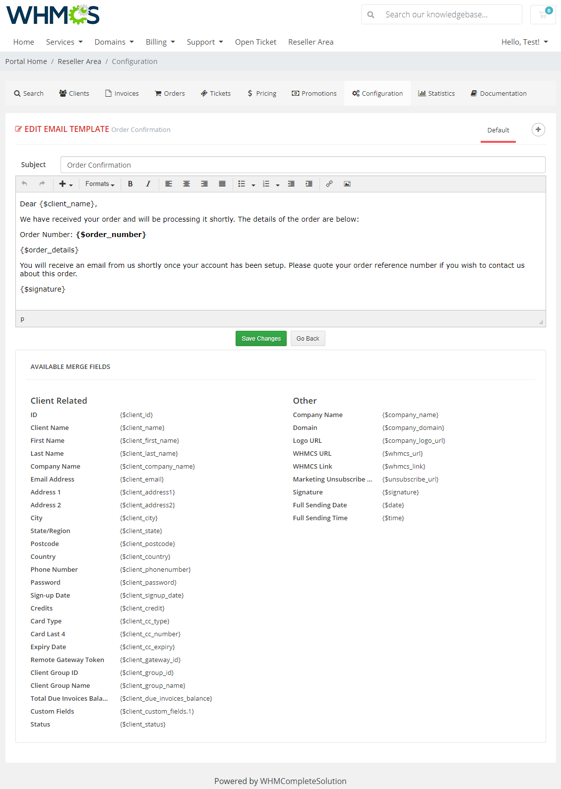 Resellers Center For WHMCS: Module Screenshot 37