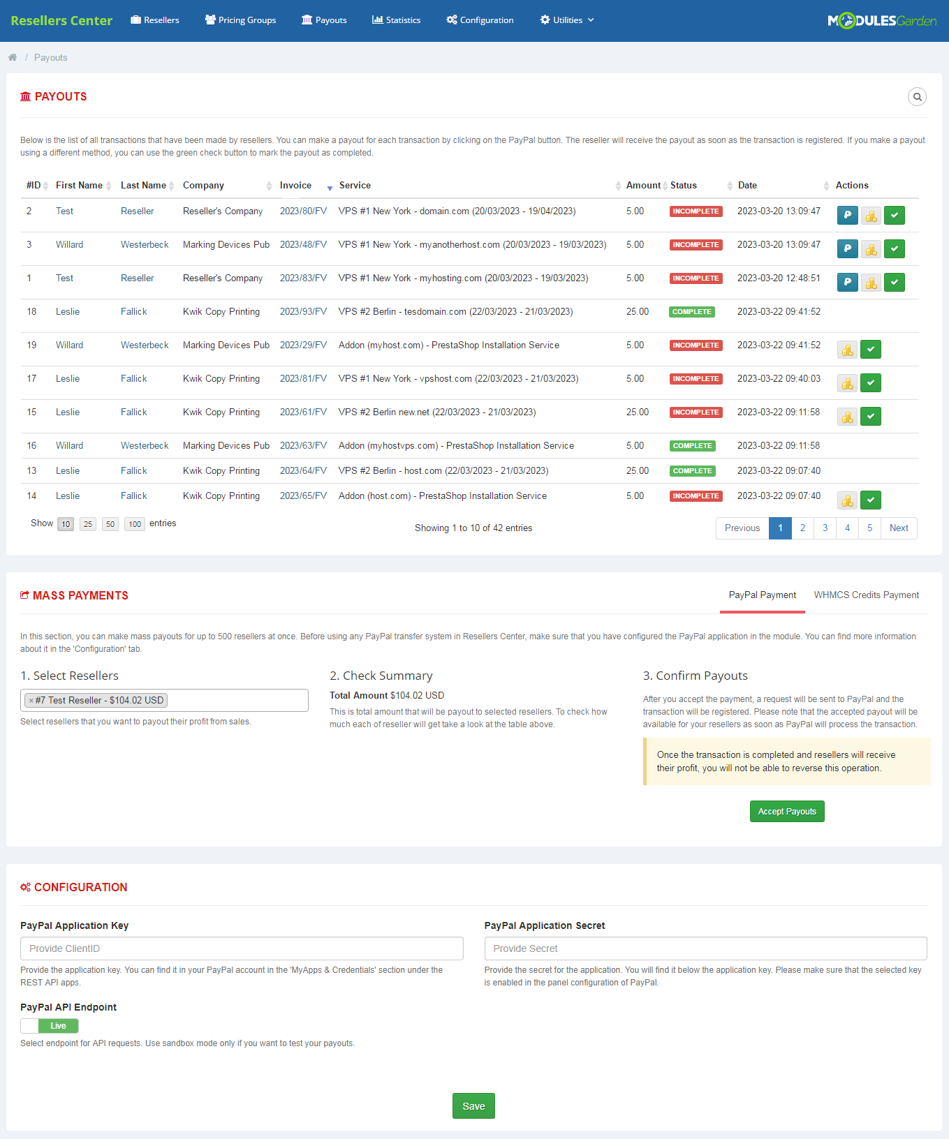 Resellers Center For WHMCS: Module Screenshot 8