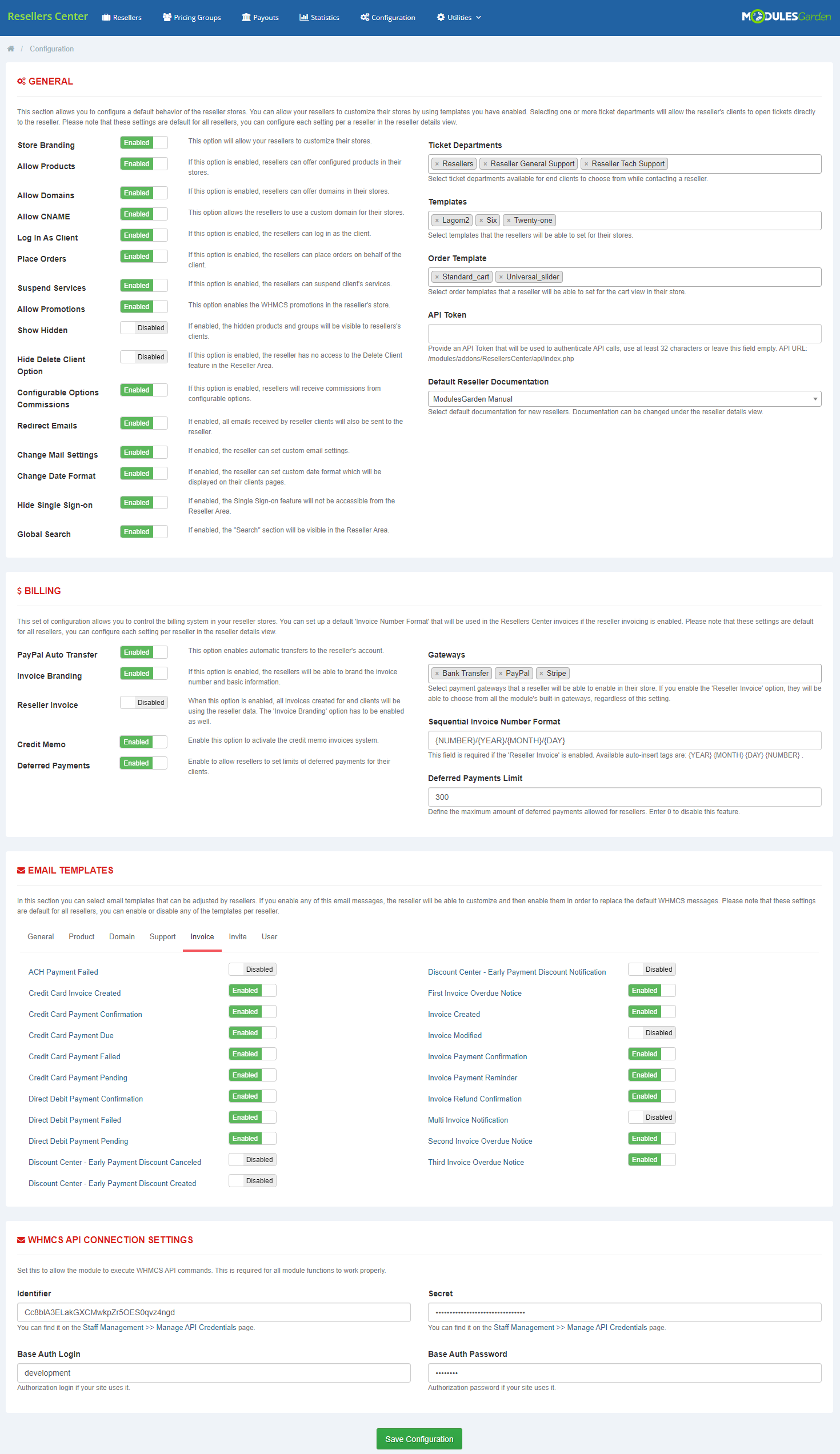 Resellers Center For WHMCS: Module Screenshot 10