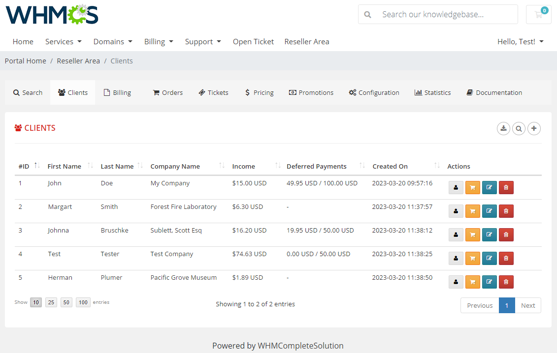 Resellers Center For WHMCS: Module Screenshot 18