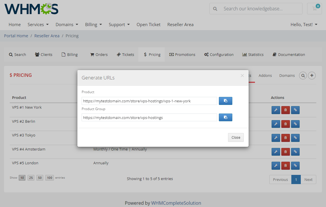 Resellers Center For WHMCS: Module Screenshot 31