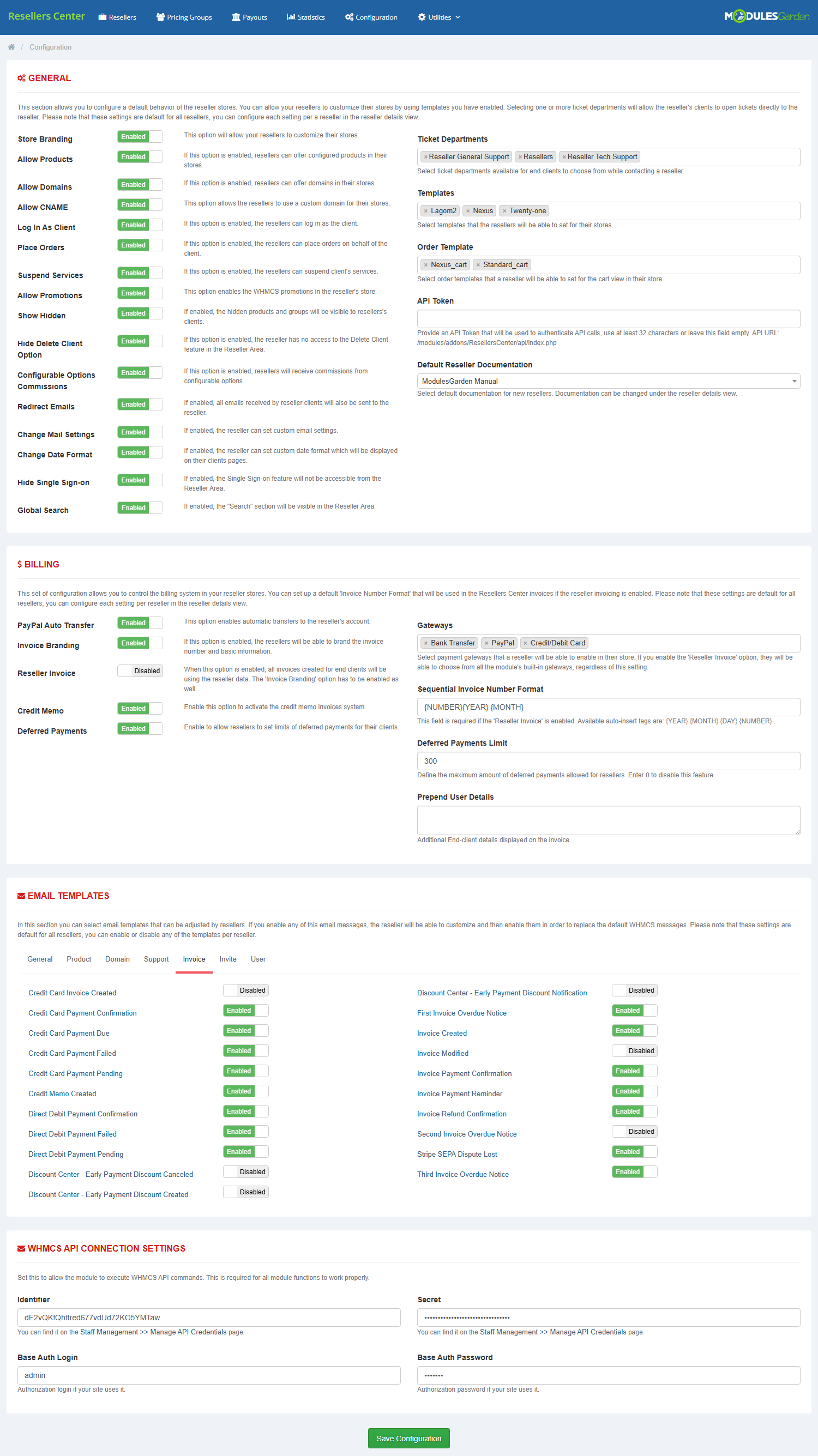 Resellers Center For WHMCS: Module Screenshot 10