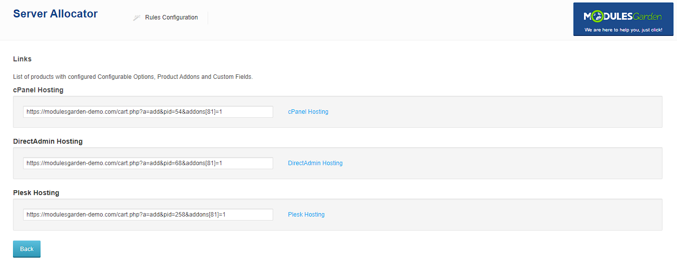 Server Allocator For WHMCS: Module Screenshot 4