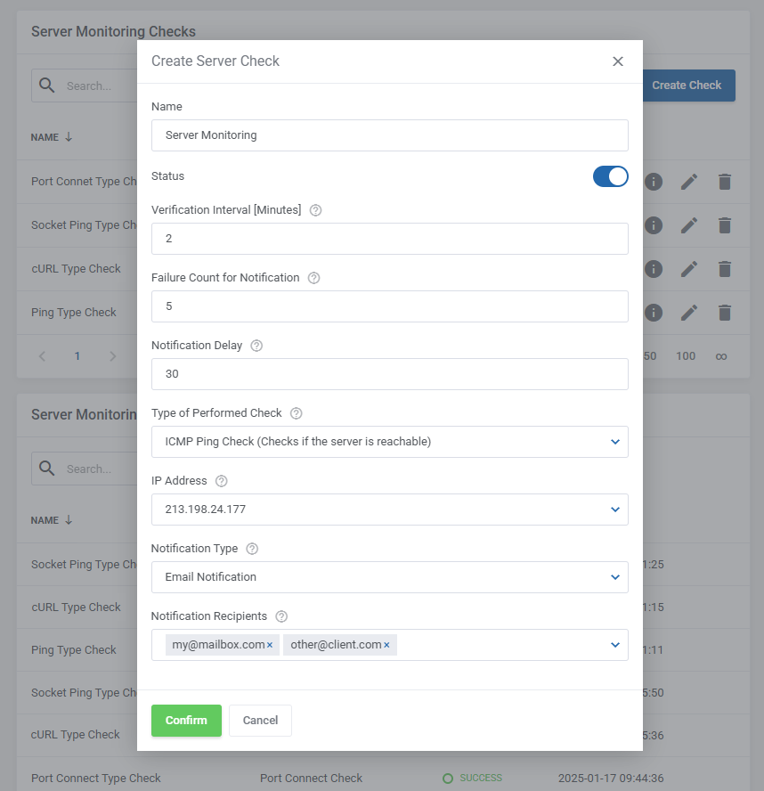 Server Monitoring For WHMCS: Module Screenshot 2