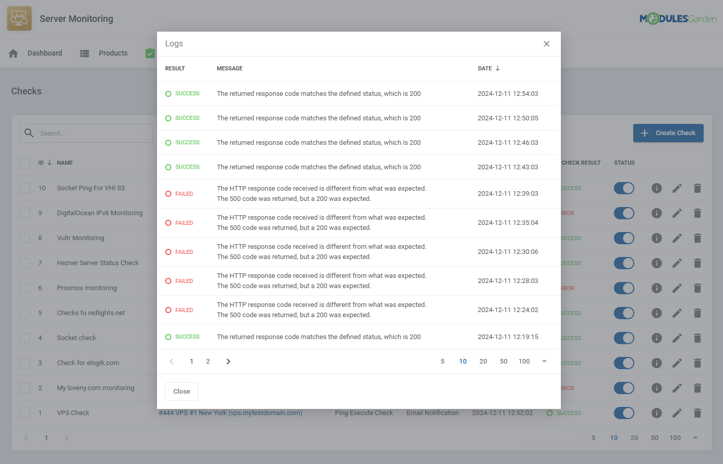 Server Monitoring For WHMCS: Module Screenshot 11