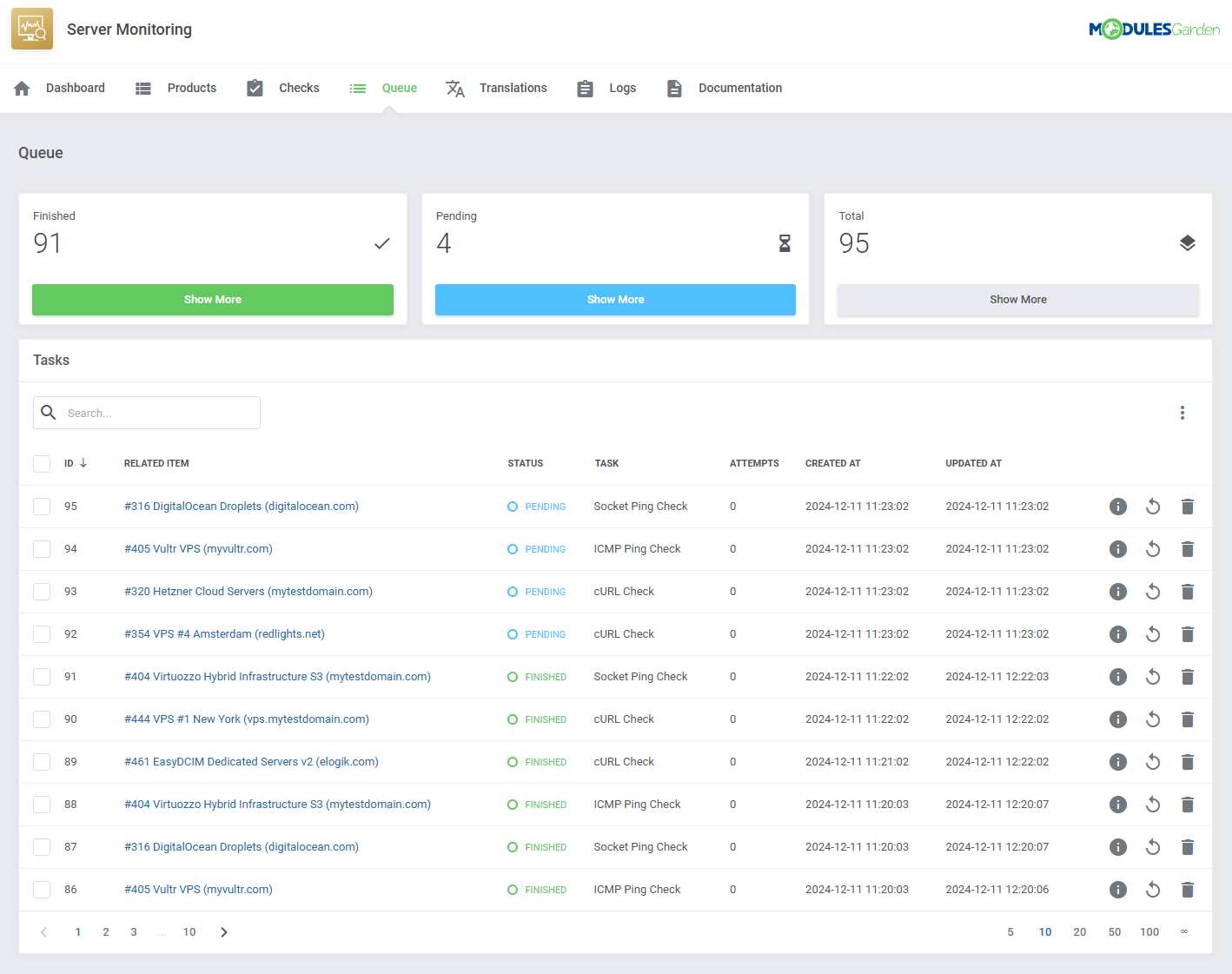 Server Monitoring For WHMCS: Module Screenshot 12
