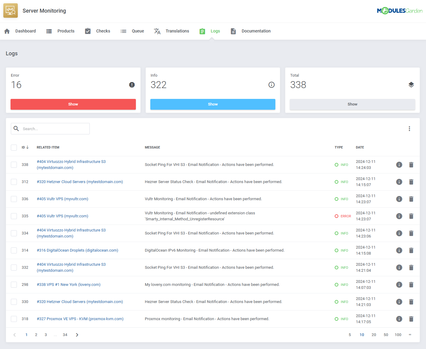 Server Monitoring For WHMCS: Module Screenshot 18