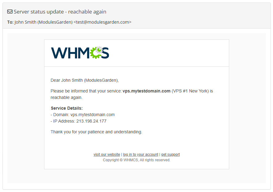 Server Monitoring For WHMCS: Module Screenshot 4