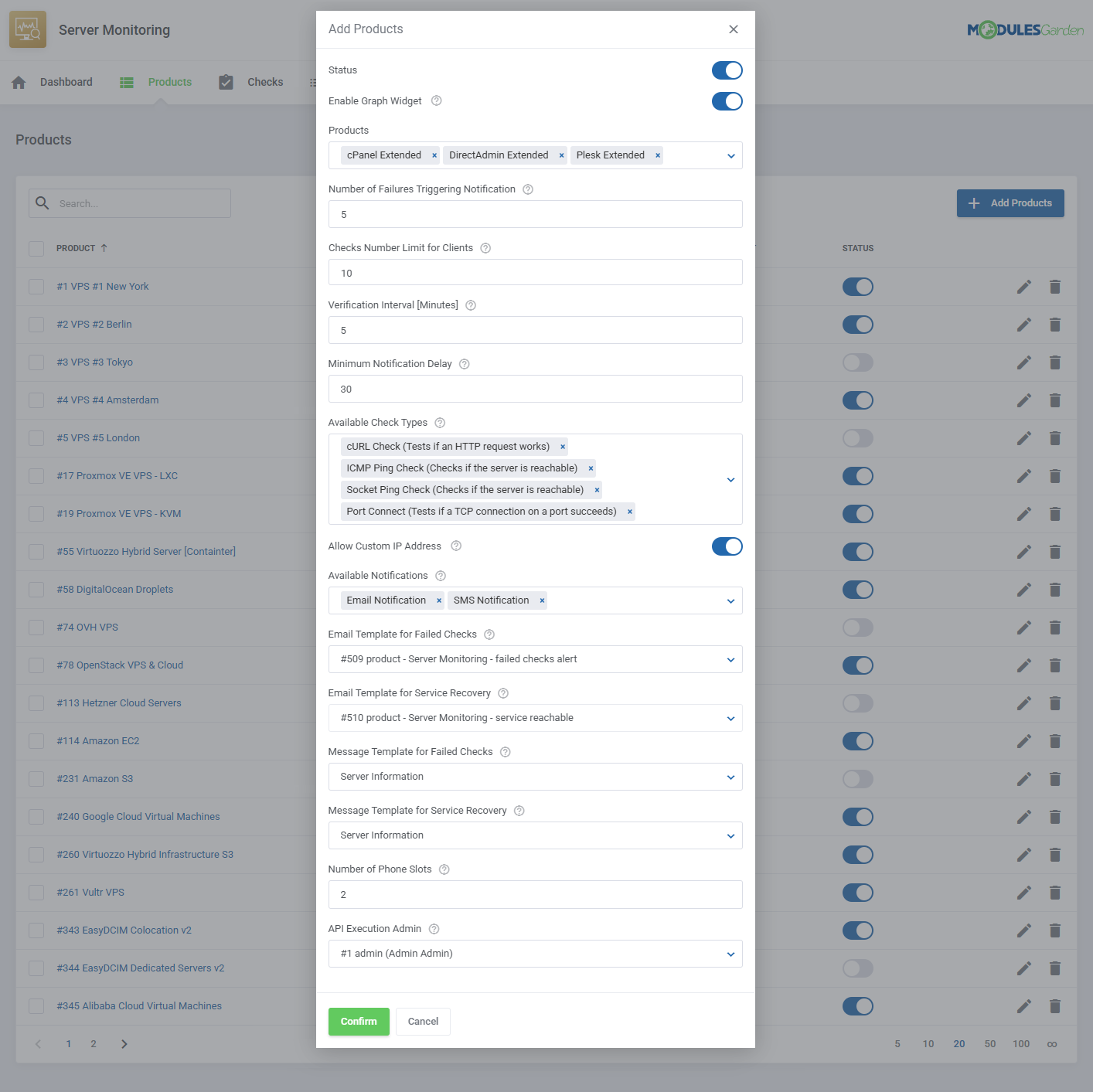 Server Monitoring For WHMCS: Module Screenshot 8