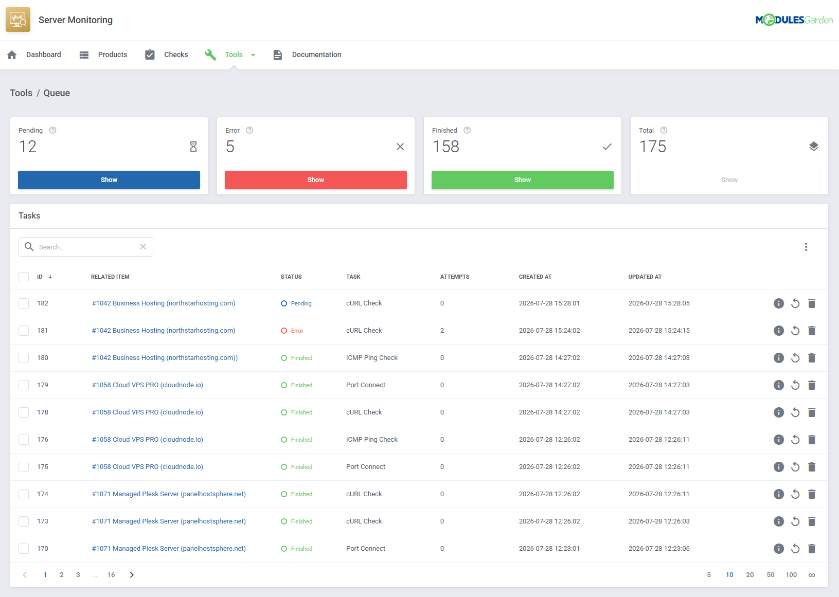 Server Monitoring For WHMCS: Module Screenshot 12