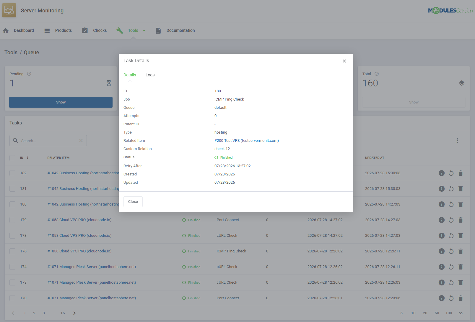 Server Monitoring For WHMCS: Module Screenshot 13