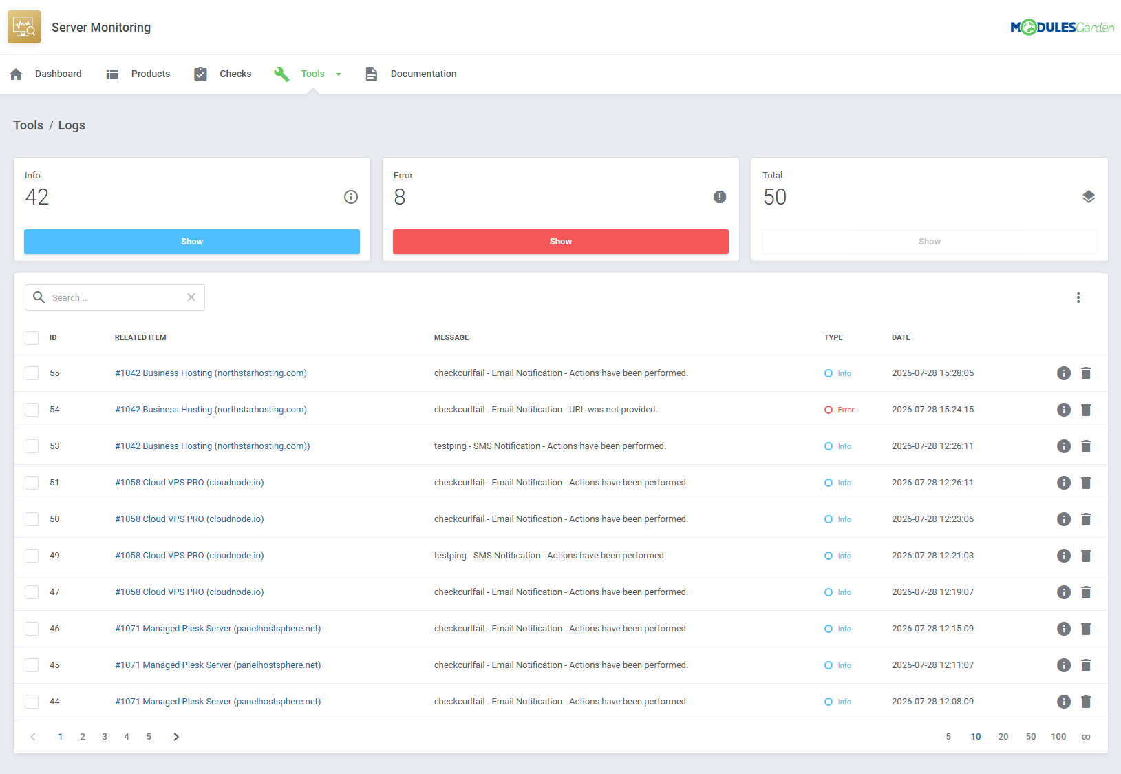 Server Monitoring For WHMCS: Module Screenshot 22
