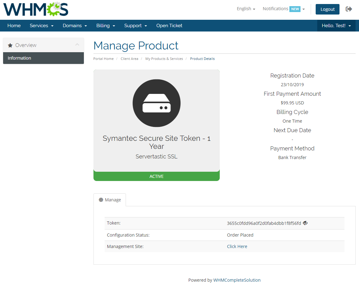 Servertastic SSL For WHMCS: Module Screenshot 7