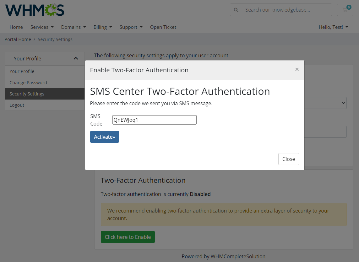 SMS Center For WHMCS: Module Screenshot 30