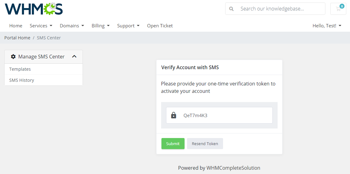 SMS Center For WHMCS: Module Screenshot 25