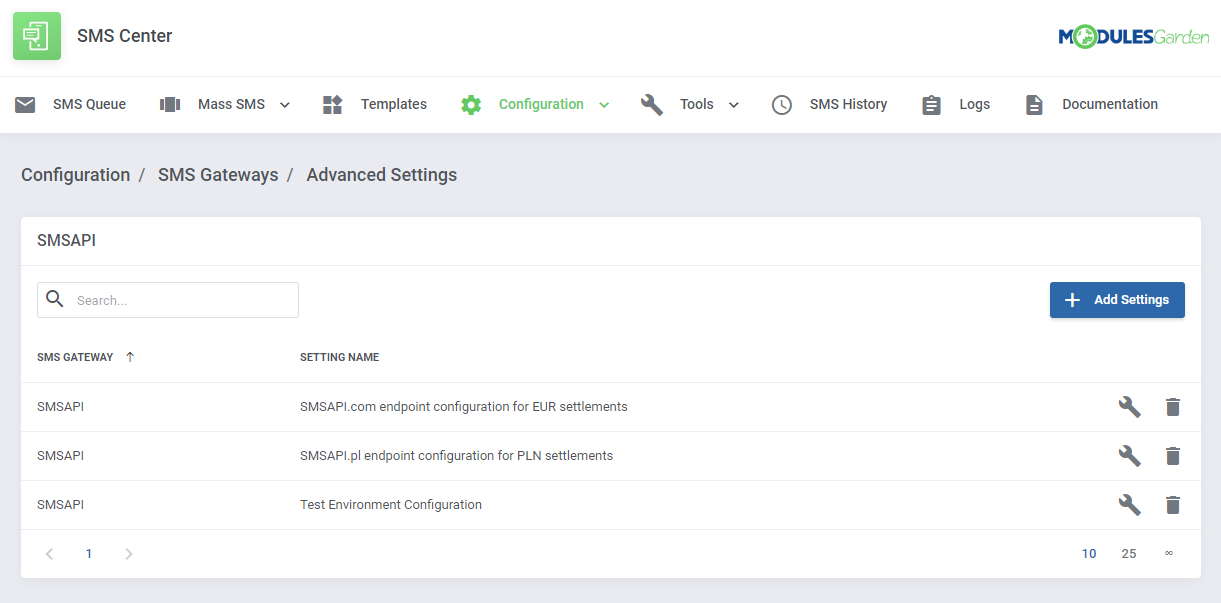 SMS Center For WHMCS: Module Screenshot 14