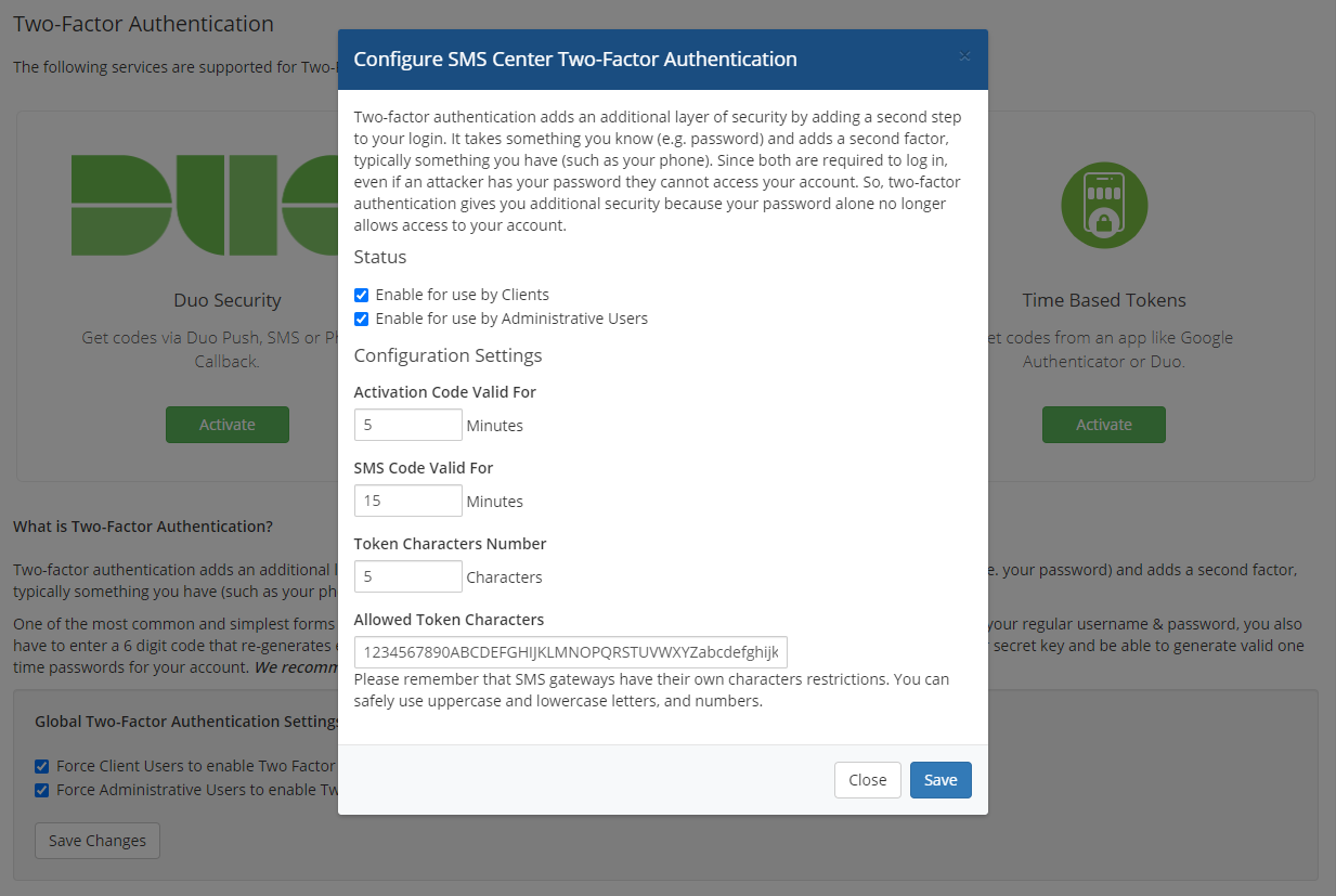 SMS Center For WHMCS: Module Screenshot 29