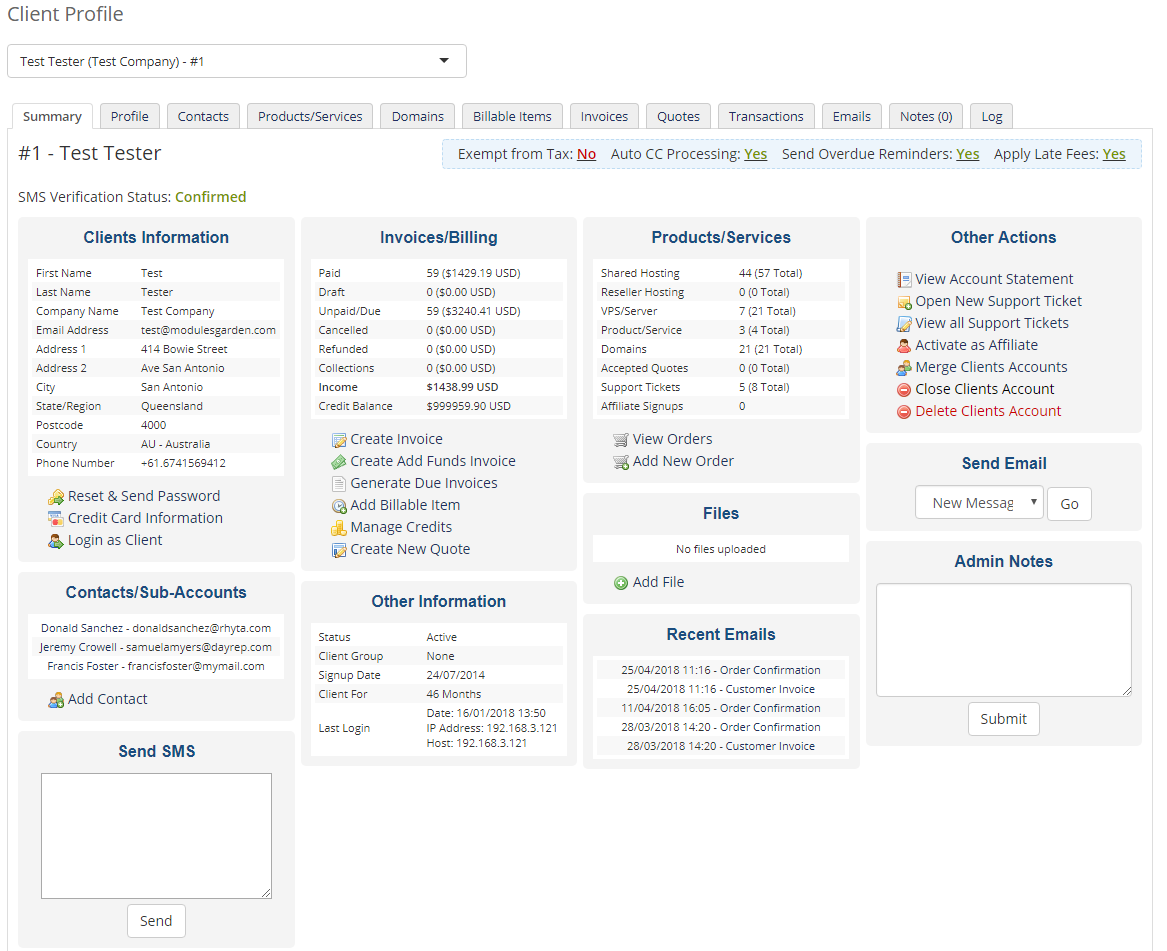 SMS Center For WHMCS: Module Screenshot 31