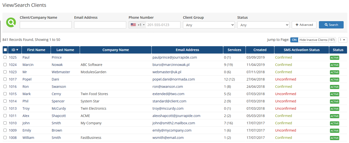 SMS Center For WHMCS: Module Screenshot 24