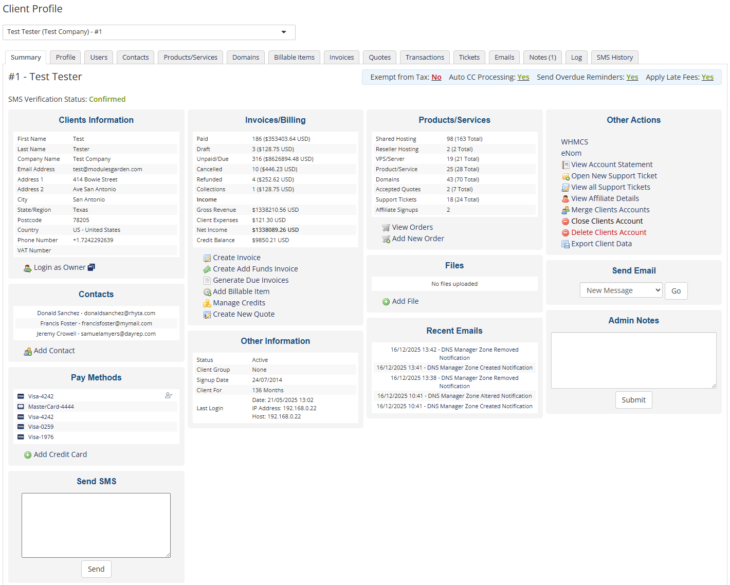 SMS Center For WHMCS: Module Screenshot 29