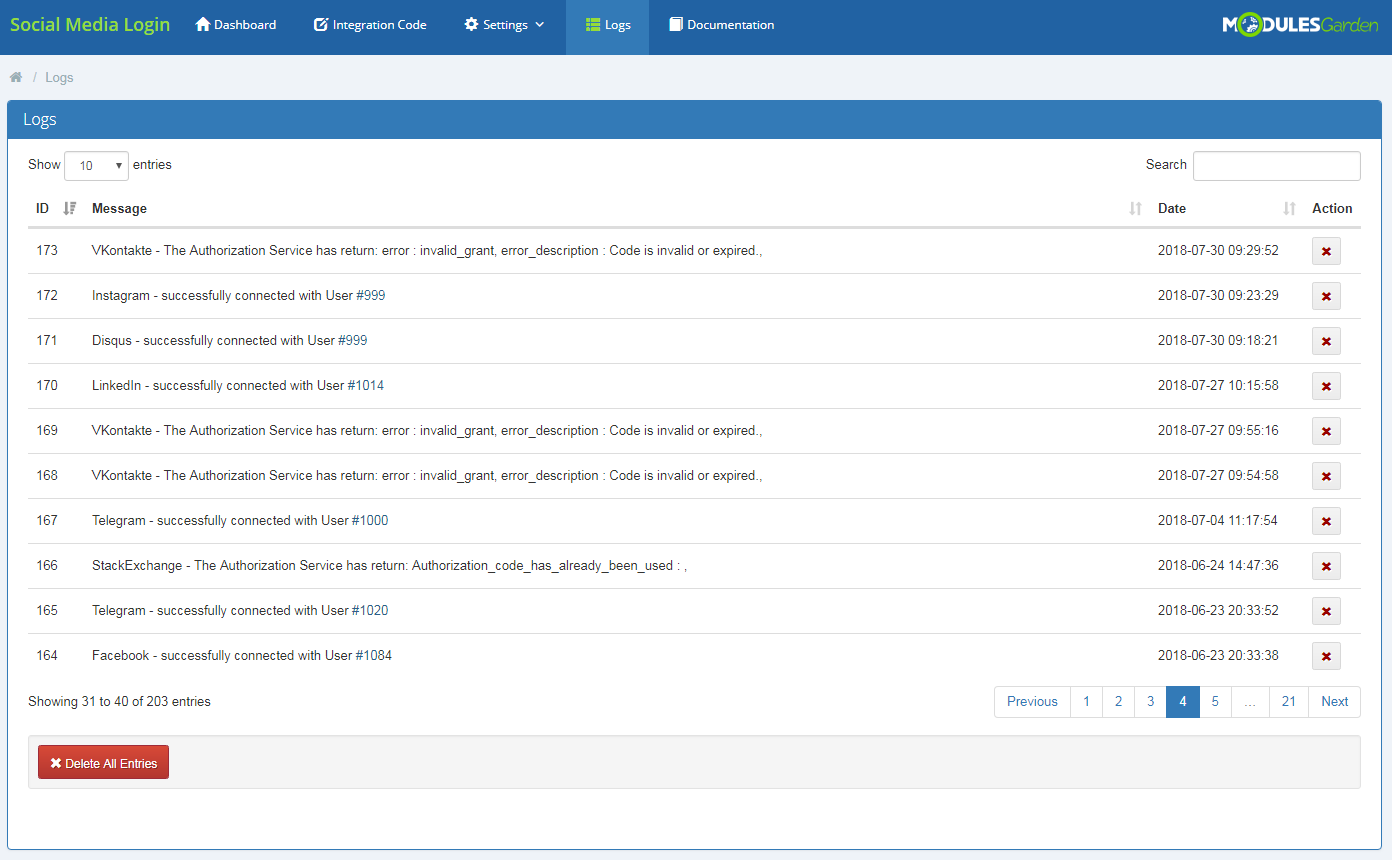 Social Media Login For WHMCS: Screen 12